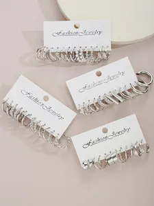 Simple Earrings Set, Statement Earrings, Artificial Gemstone Earrings for Women & Girls, Elegant Jewelry for Party, Daily Decor, Trendy All-match & Exquisite Jewelry for Birthday Gift, Fashionable Earrings, Earring Stack, Earring Stacking Set