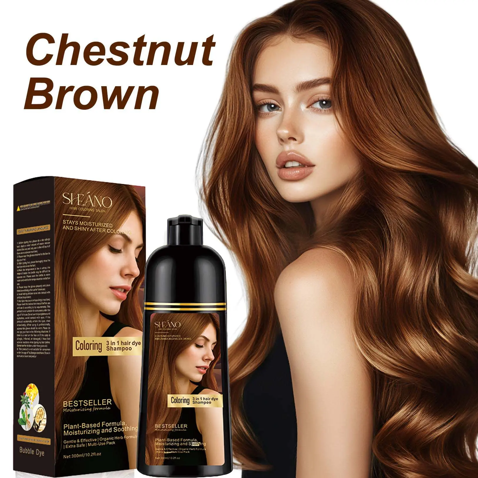 2026 New Hair Trends 3-in-1 Dye Shampoo, 100% Gray Coverage, Nourishing Long-Lasting Instant Herbal Ginseng Hair Colors, Curly Dark Brown Haircare Product outdoorfun, Hair Coloring