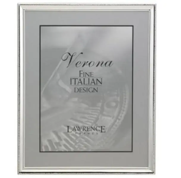 Polished Silver Plate 8x10 Picture Frame - Bead Border Design