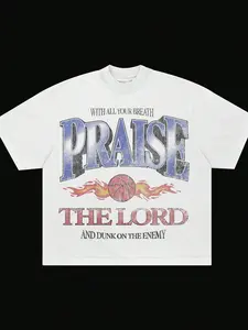 Men's Loose-Fit Street Style T-Shirt, Curious George Print, All-Season Casual Wear, Unisex Fashion Tee for Daily