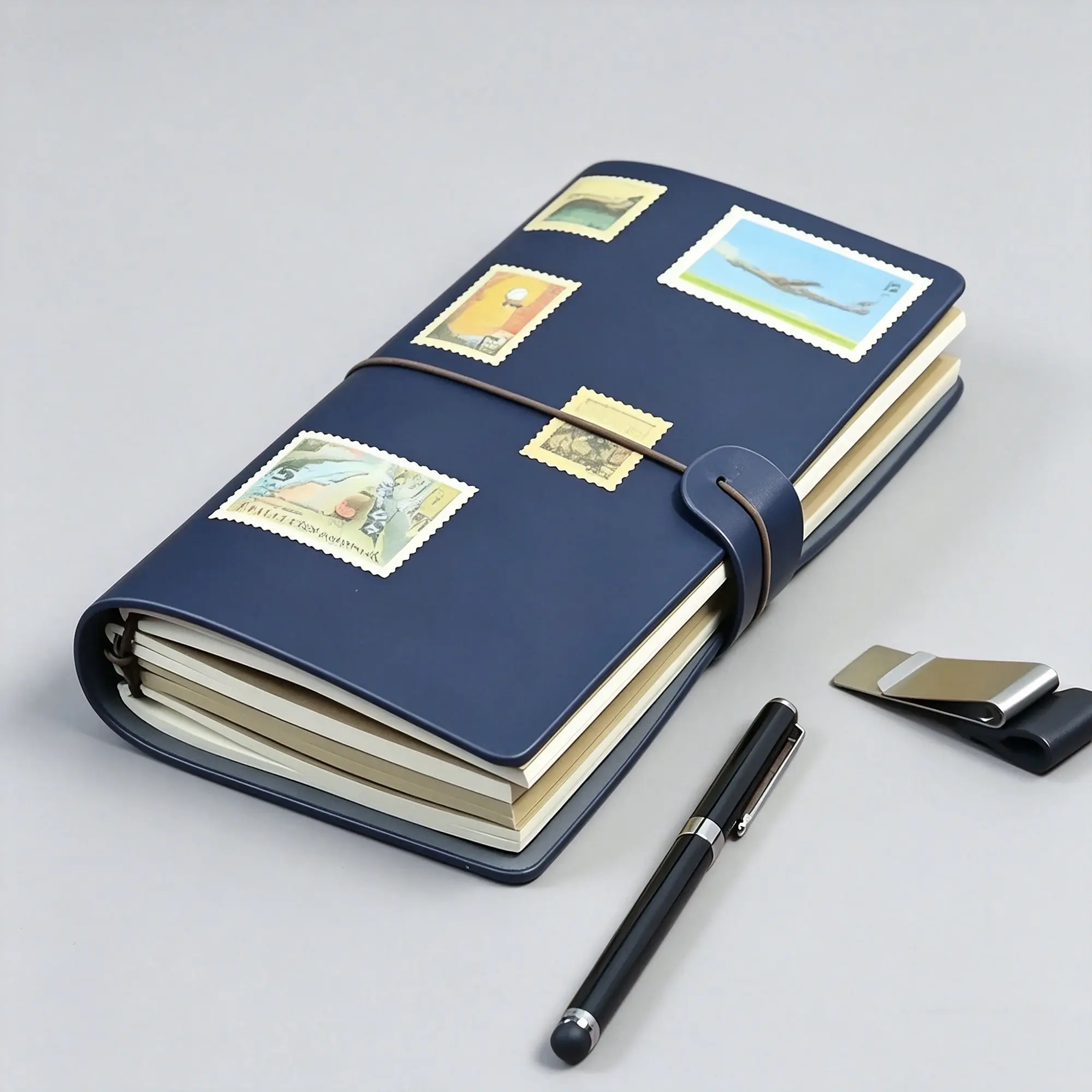 A6 Vintage Travel Notebook, Modern Durable Hardcover Journal, Retro Style Portable Diary, Multi-Functional, Leather Paper Insert, Lined Pages, Card Holder, Large Pouch, Notes Notebook, Office Supplies, Aesthetic School Supplies, Stationery Gift