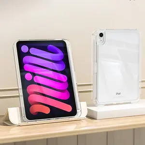 Clear Tablet Case with Pencil Holder, 1 Count Removable Magnetic Cover, Vertical Stand Tablet Case, Fully Supports Pencil Pro and Pencil(USB-C), Ipad Tablet Accessories