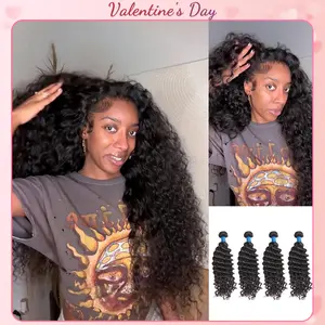 [LIVE-ONLY] Ashine Deep Wave 12-30 inches Salon Quality Brazilian Virgin Bundles 100% Human Hair Summer Deep Wave Wigs Natural Color with Closure Wavy