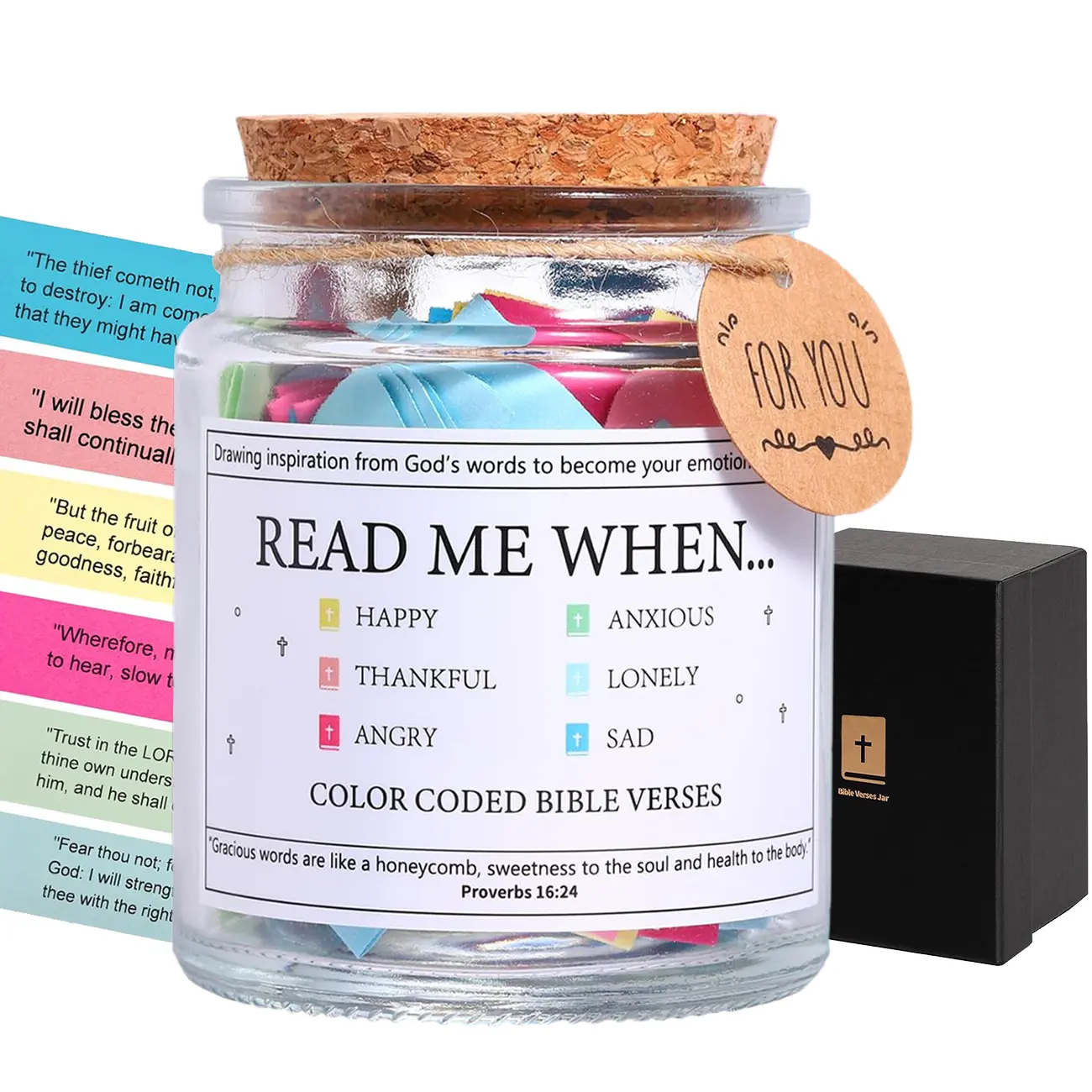 [Christmas Gift]2025 Bible Verse Prayer Jar-Glass scripture prayer jar,Strength and Hope for Every Emotion and Situation, 1 Set Graduation gift,Christian Gifts for Women,valentinesdaygift Wedding Favors
