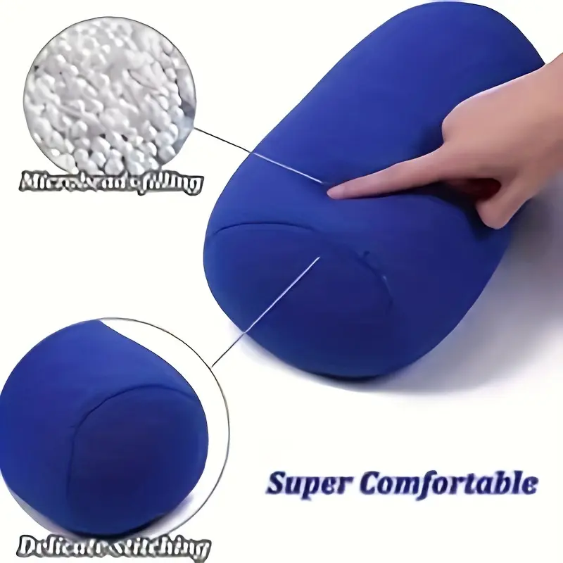 A soft and luxurious micro-bead tube pillow, suitable for supporting the neck, legs, arms and waist. A round cervical pillow, portable for home and outdoor use, Travel Neck Cushion