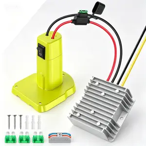 DC 12V 20A 240W Power Converter, Step Down Voltage Regulator, Compatible with 18V Battery Adapter, Multi Functional Buck Converter, Over Discharge Protection, with Switch 30A Fuse Wire Terminals