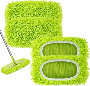4 Pack Reusable Microfiber Mop Pads – Compatible with Swiffer Sweeper, Washable Dry Sweeping Cloths & Wet Mop Refills for Hardwood, Tile & Laminate Floor Cleaning