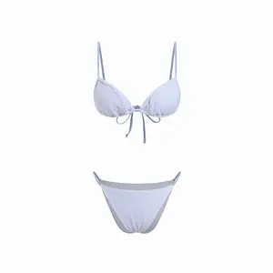 Cider Sweetheart Neckline Pointelle Triangle Bikini Set