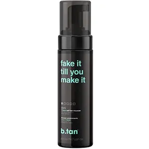 b.tan Dark Self Tanner Mousse | Fake It Till You Make It - Best 1 Hour Express Sunless Tanning Foam, Gold Bronzing Glow, Face & Body, No Fake Tan Smell, 6.7 Fl Oz