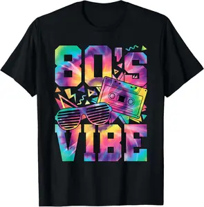[100% Cotton]   80'S Vibe Retro 1980S Style 80S Party Outfit 80S Disco T-Shirt Golf Gift T-Shirt For Men And Women