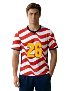 Patriotic-Themed USA #26 Jersey: Features breathable mesh and quick-drying fabric—the perfect choice for sports, pre-game parties, and everyday wear. Tops Man