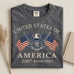 USA 250th Anniversary Shirt, Patriotic Graphic Tee, Vintage Style American Flag T-Shirt, 4th of July T-Shirt