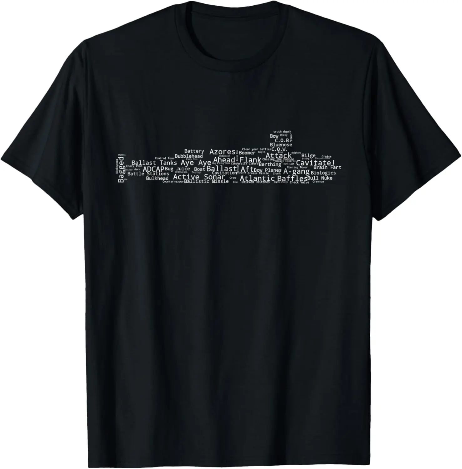 Women's Vintage Graphic T-Shirt in 100% Cotton, Casual Round Neck Short Sleeve with a Distressed Submarine Print, Tshirt