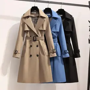High Quality Trench Coat for Women Mid Length 2026 Korean Version New Popular British Vintage Coat