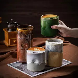 Handmade Coarse Ceramic Coffee Cup, Creative Ceramic Mug, High Aesthetic Home Use Coarse Clay Mug, Unique Design Tea Cup