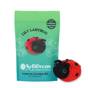 Learn to Crochet Kit Ladybug (Includes Blue Magic Circle Tool)