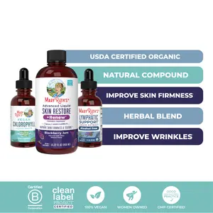 MaryRuth's Chlorophyll, Advanced Skin, & Lymphatic Support Bundle - Vegan Chlorophyll Liquid Drops 2 oz - Advanced Liquid Skin Restore & Renew 15.22 oz - Lymphatic Support Herbal Blend Liquid Drops 1 oz