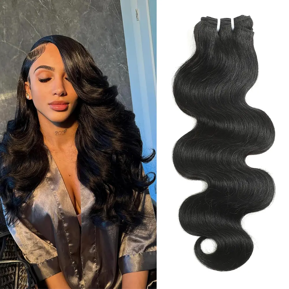 Karlami Human Hair 12A Body Wave Bundles Human Hair 3/4 Bundles 14-30Inch 100% Unprocessed Brazilian Virgin Hair Looae Deep Wave Human Hair Straight Extensions Burmese Curly Natural Black