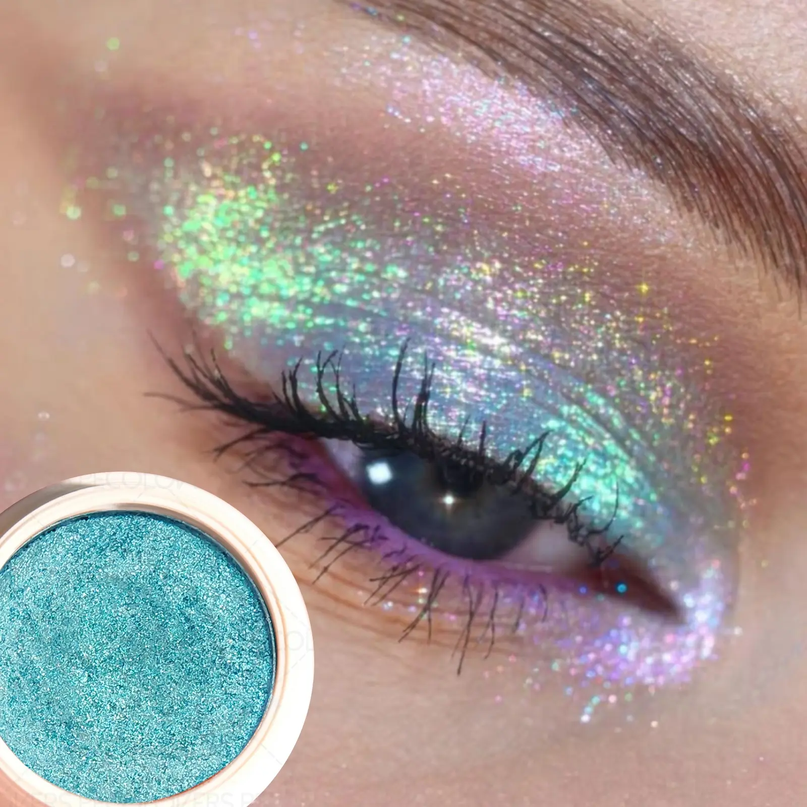 1PC Explosive Chameleon Single-color, Glitter Beauty, Cosmetic, Eyeshadow, Silkworm Brightening, Easy To Apply, Long-lasting, Pearlescent, Shimmer Eyeshadow, Create Charming Christmas Eye Makeup