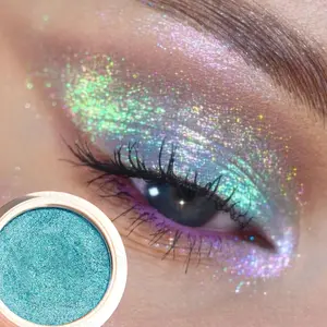 1PC Explosive Chameleon Single-color Eyeshadow Palette, Silkworm Brightening, Easy To Apply, Long-lasting, Pearlescent, Create Charming Christmas Eye Makeup
