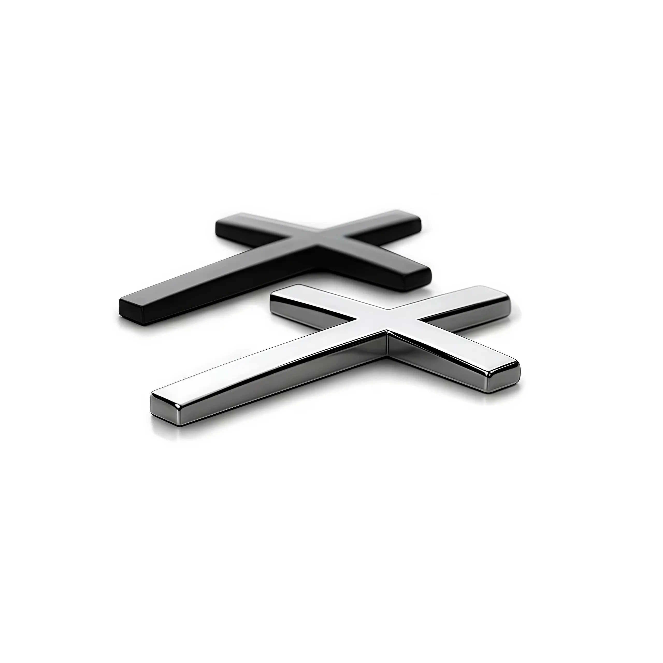 2-Piece Christian 3D Cross Emblem Sticker Set, Easy-Apply Christian Symbol Car Accessories for Cars/Motorcycles/SUVs, Exterior Decal Decoration (No Warranty), Vehicle Accessories