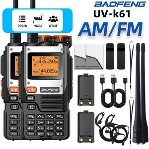 2PCS UV-K61 handheld amateur radio Walkie Talkie, air frequency radio UHF VHF AM FM DIMF NOAA 999CH 5W wireless frequency BF-K61