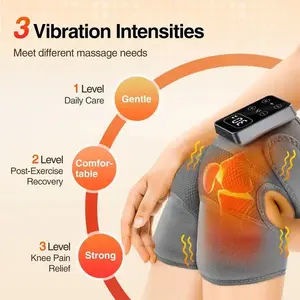 Cordless Knee Massager with 3 Vibration Intensities & Heat Therapy for Knee Pain Relief, Athletes & Seniors
