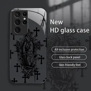 Suitable for [Galaxy S21 Ultra 5g] New high-end simple environmentally friendly glass mobile phone case New business simple explosion-proof glass mobile phone case Affordable environmentally friendly anti-fall and anti-fingerprint 995