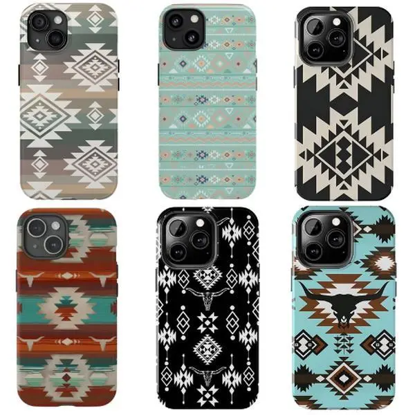 Aztec Western Tough Case - Durable, Anti-Drop, Waterproof, Glossy Finish