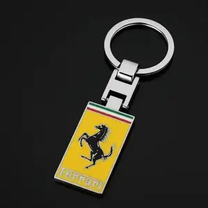 Metal Emblem Car Keychain Keyring Key Chains Rings Auto Styling Accessories For Ferrari F430 F8 Roma 488 Spider SF90 LaFerrari SF90 812 360 575M