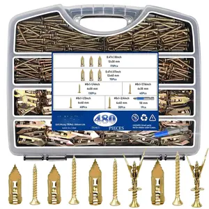 480 count Self-Drilling Drywall Anchors with Screws, 2025 Upgraded Zinc Plated Steel for Heavy Duty, Metal Screw Anchors Kit, No Drill and Holes in Wall (4 Sizes)