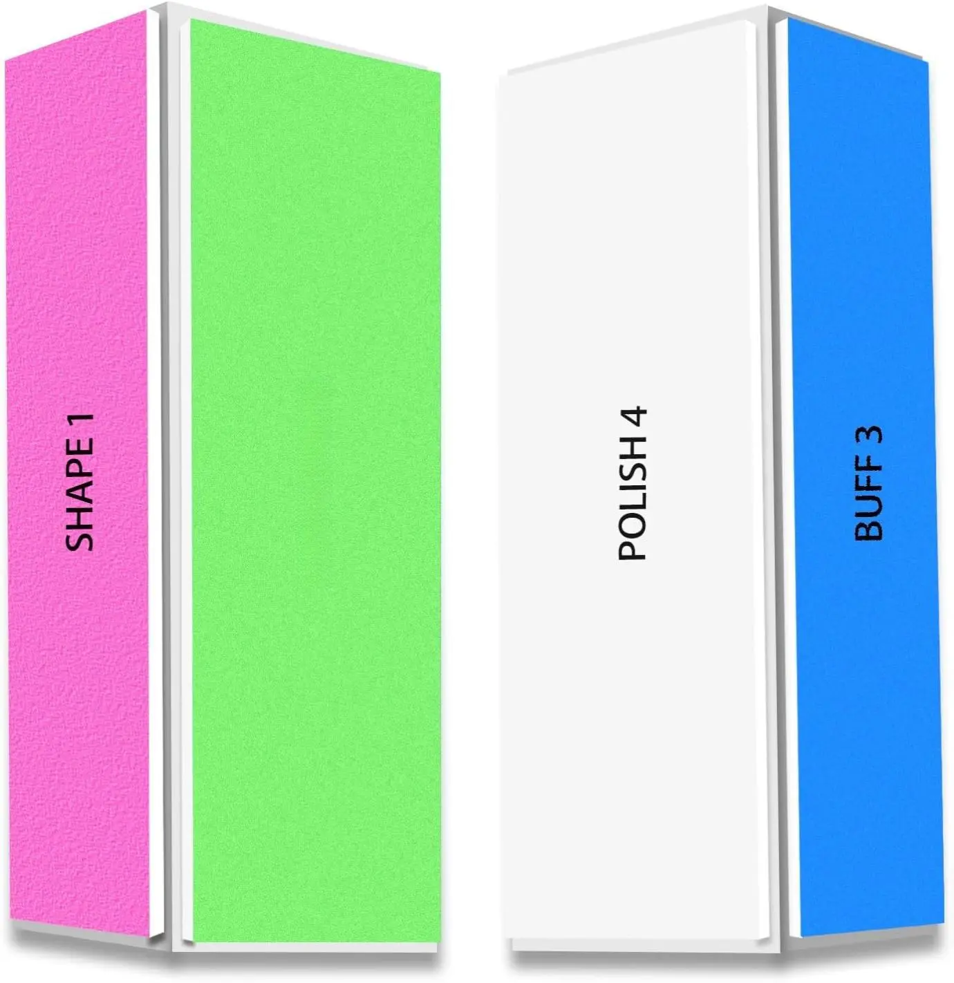 4 Way Nail Buffer Block (2 Pcs), Nail Shine Buffers Blocks Files for Natural and Acrylic Nails Smoother Buffing Block Polisher Fingernail File Buffer 120/240/600/3000 Grit for Buffing Shinning