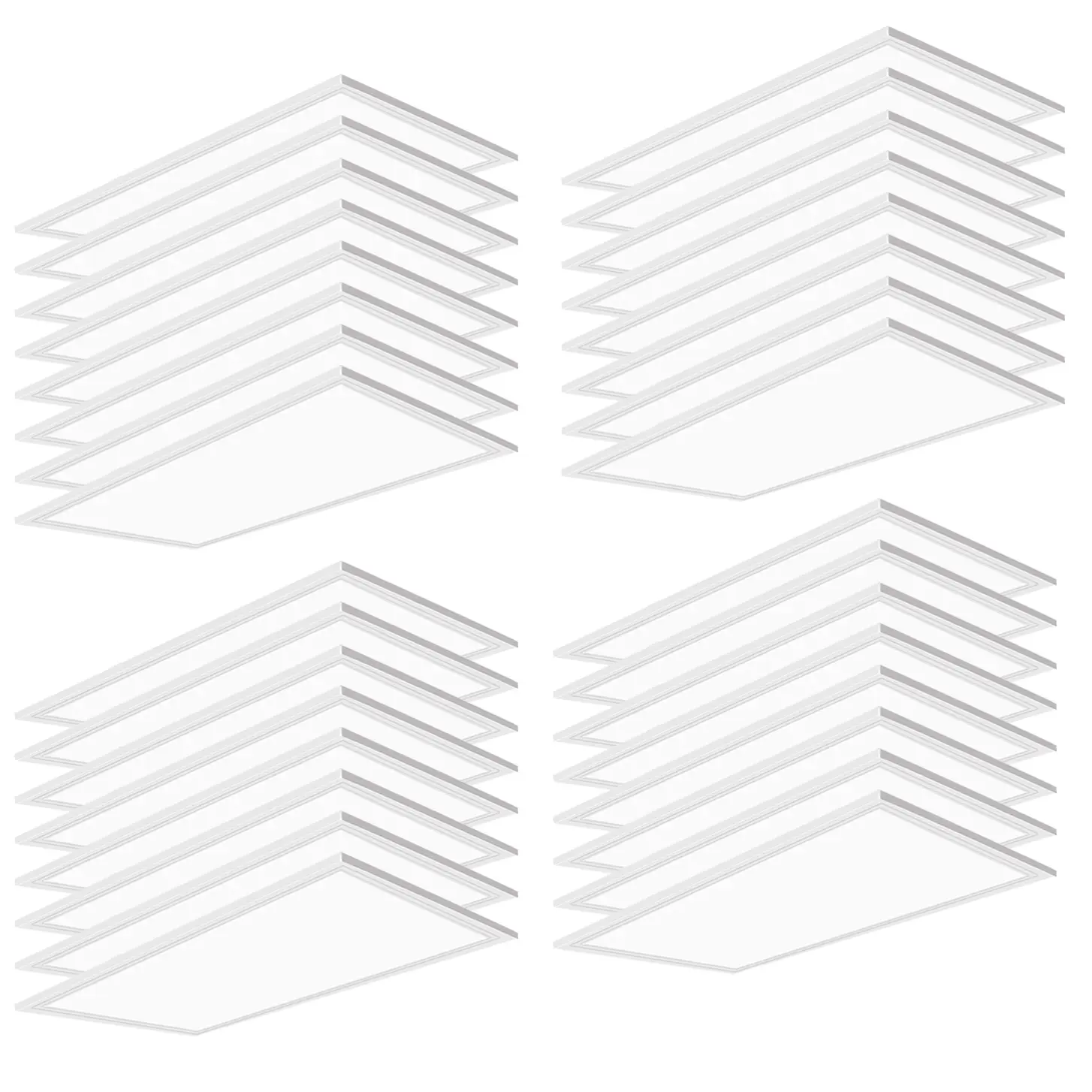 32 Pack 2x4 FT LED Flat Panel Light, Dimmable 0-10V, 7800 LM, 5000K Color LED Drop Ceiling Light, 100-277V Recessed Troffer Fixture, Edge Lit Flat Panel for Office, ETL Listed