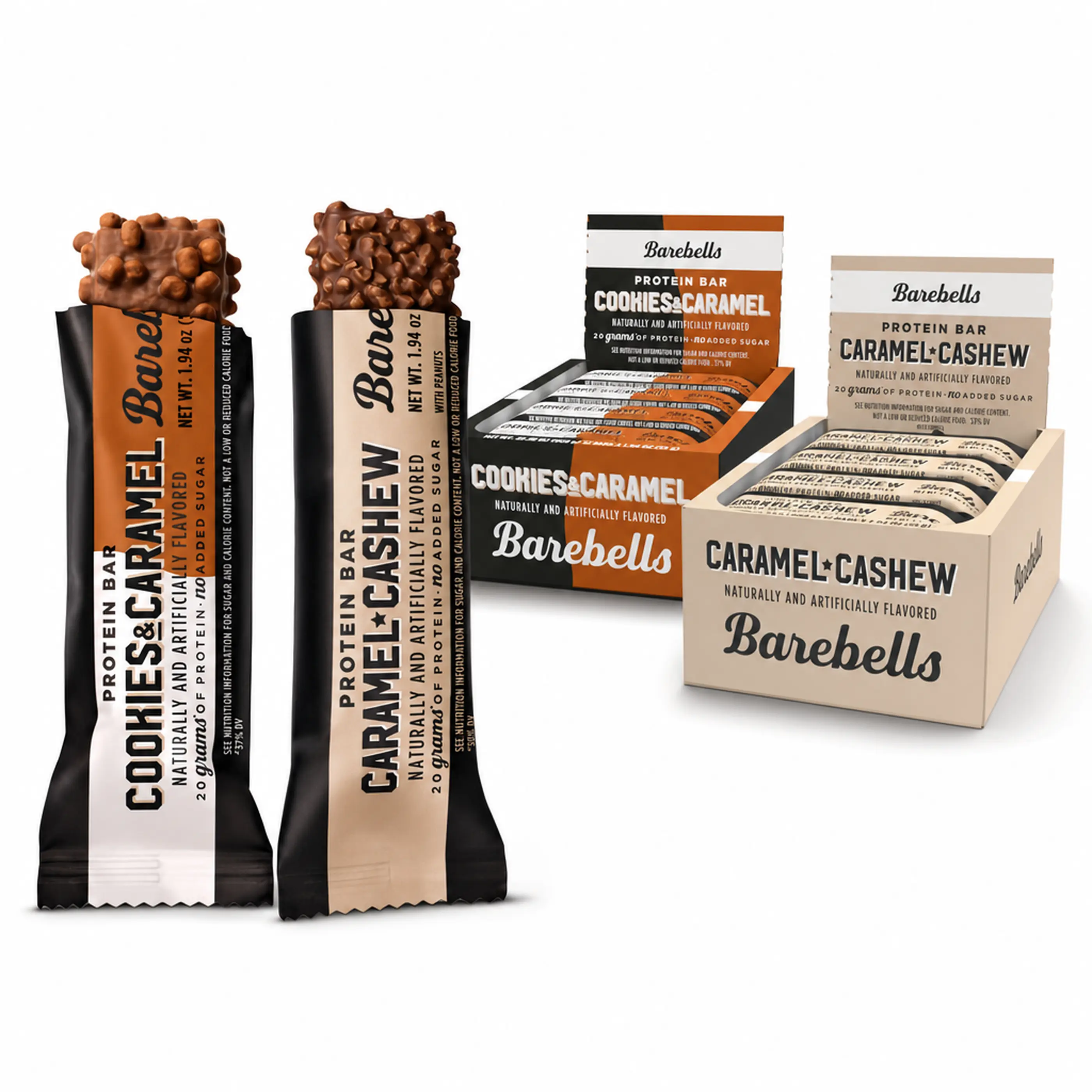 Barebells Cookies and Caramel & Caramel Cashew - Protein Bar Bundle