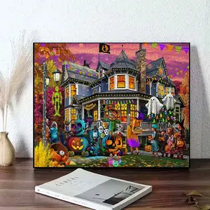 Adult Mini Puzzle Box (1000-Piece), Halloween Trick-Or-Treat Theme, High-Quality Stress Relief Game, DIY Home Decor Gift