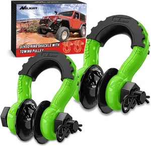 Nilight 3/4" D Ring Shackle with Towing Pulley 2 Pack 4.75 Ton (9500 Lbs) 7/8" Pin Heavy Duty Off Road Recovery Shackle with Isolators Washer Kit for Jeep Truck Tractor Vehicle ATV UTV Parts Industrial Hardware  dealsforyoudays