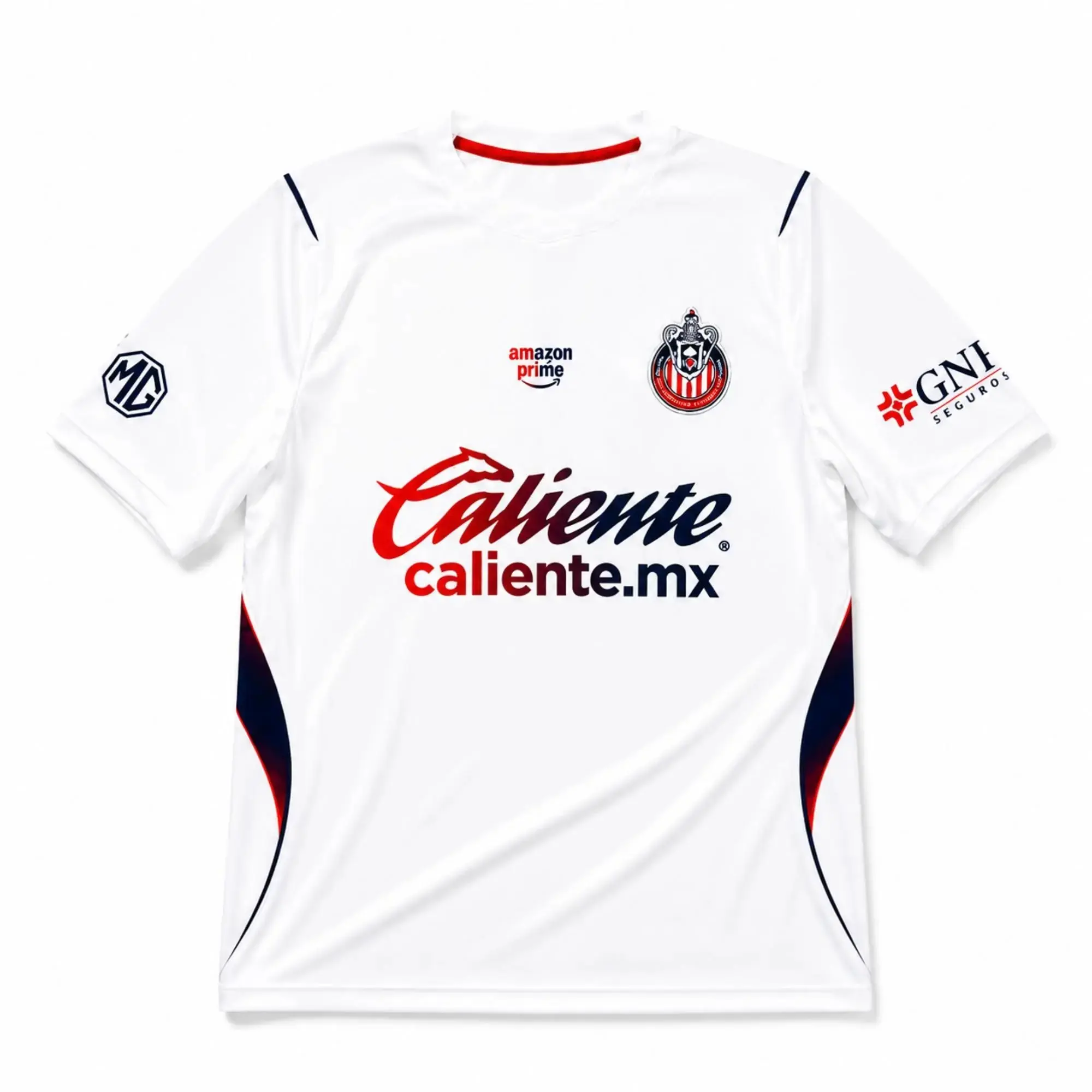 Chivas 26-27 White Away Soccer Shirt, All Size S - 3XL, Breathable Game Day Sports Shirt, Short Sleeve, Quick-Dry Football Shirt