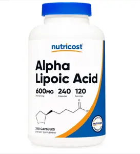 Nutricost Alpha Lipoic Acid 600mg Per Serving, 240 Capsules - Gluten Free, Vegetarian Capsules, Soy Free & Non-GMO