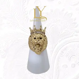 LaYaiBoutique #1490 Lion Face Ring 14k Gold Plated High Quality