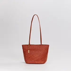 Solène Small Woven Tote LS - Designer Handwoven Mini Bag, Chic Shoulder & Daily Bag