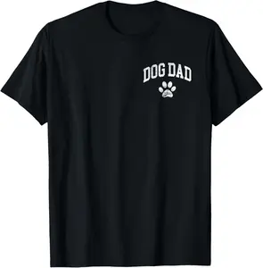 [100% Cotton]Dog Dad - Distressed Design Style - Funny Dog Paw - Classic T-Shirt