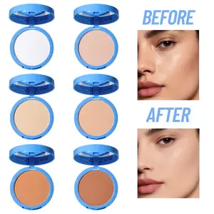Ultra-Fine Matte Pressed Powder, 12H Shine-Control & Sebum-Blocking, Invisible Pore Blurring, Non-Greasy Finish for Humid Summer Errands & Long Work Commutes, Travel-Size Compact