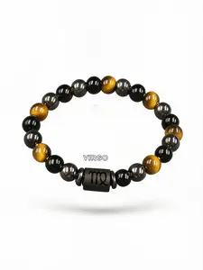 1PC Zodiac Synthetic Resin Stretch Beaded Bracelet Simple Versatile Stretch Adjustable For Men Daily Commute And Casual Wear
