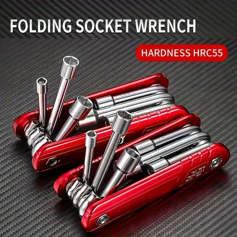 DEXIMRO 6-piece hexagonal socket wrench set, heavy-duty portable hex wrench tool kit, suitable for car, bicycle, and home repairs, with a sturdy and durable steel construction, essential for garage DIY mechanical tools