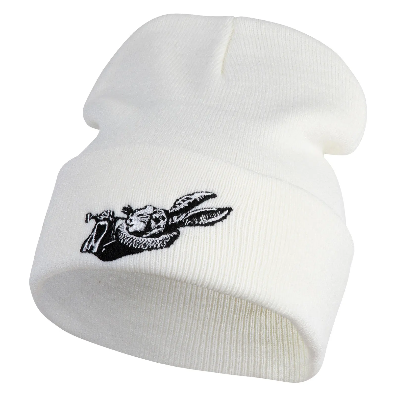 1865 Alice in Wonderland White Rabbit Embroidered 12" Beanie