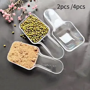 Mini Clear Acrylic Scoop Set Cutlery for Candy, Ice Cream, Coffee & Desserts - Perfect for Kitchen, Weddings & Parties