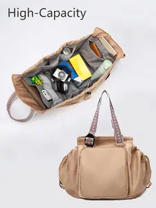 Fashionable, simple and versatile cradle travel storage women's backpack, multifunctional textured backpack, Expandable Travel Backpack, casual and versatile trendy shoulder bag, suitable for shopping, travel storage and other scenarios