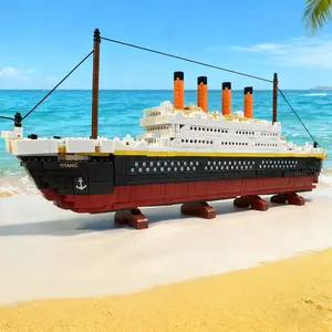 Titanic Building Model Kit, Building Block Model, High Fidelity Cruise Ship Details, Adult Advanced Puzzle Stress Relief, Living Room Study Decor Gift