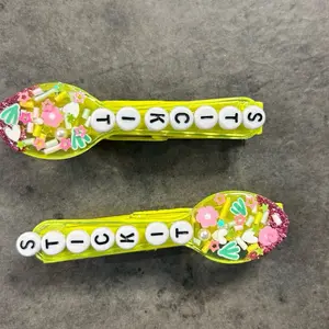 Gymnastics & Cheer Tumbling backpack Stick it Pins for Competition - Handcrafted Wooden Clothespins with Glitter & Plastic Beads - Set of 5 Unique Spirit Pins for Cheerleading, Dance, and Gymnastics Events