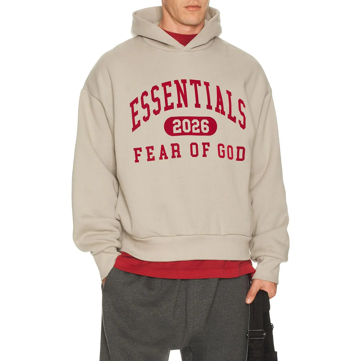 Fear of God ESSENTIALS Classic Hoodie in Smoke Grey Fear of God ESSENTIALS Classic Hoodie in Smoke Grey